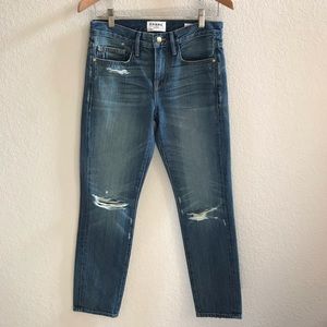 Frame Le Boy Distressed Jeans